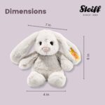 Steiff Hoppie Hase 18 cm hellgrau, Plüschtier Hase mit Schlappohren, Soft Cuddly Friends, flauschiges Stofftier zum / Kuscheln – Bild 2