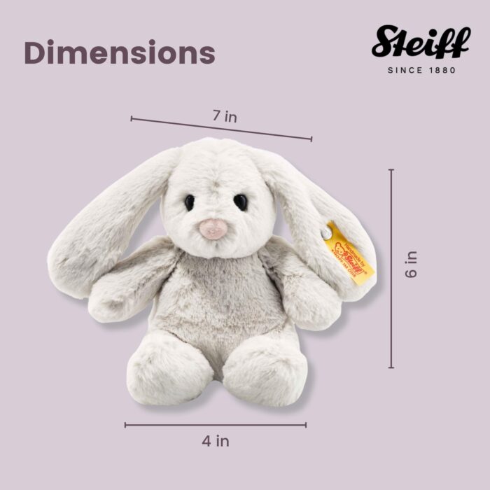 Steiff Hoppie Hase 18 cm hellgrau, Plüschtier Hase mit Schlappohren, Soft Cuddly Friends, flauschiges Stofftier zum / Kuscheln – Bild 2