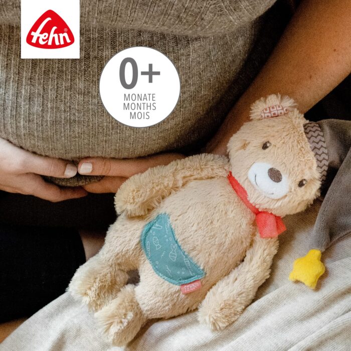 Fehn Kuscheltier Bär Bruno – Weicher Teddybär für Neugeborene als Einschlafhilfe - Stofftier zum Greifen,  / Fühlen – Bild 5